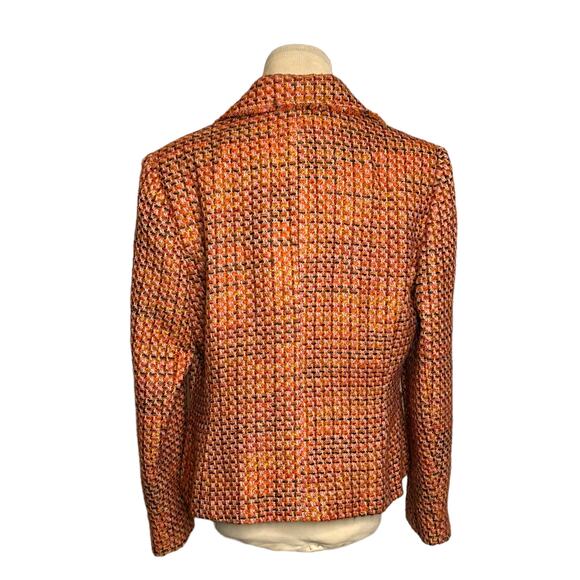 Requirements orange pink woven Fall Blazer size 14P - Picture 7 of 11